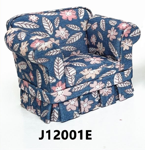 Country Style over stuffed arm chair 1:12 scale