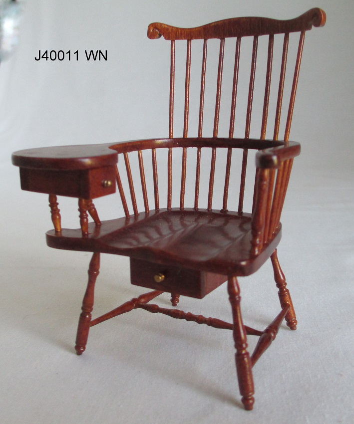 Windsor Chair with Drawer - walnut