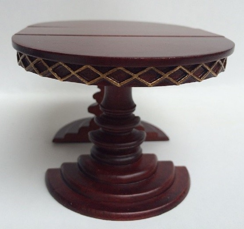 Adjustable Round Table - mahogany