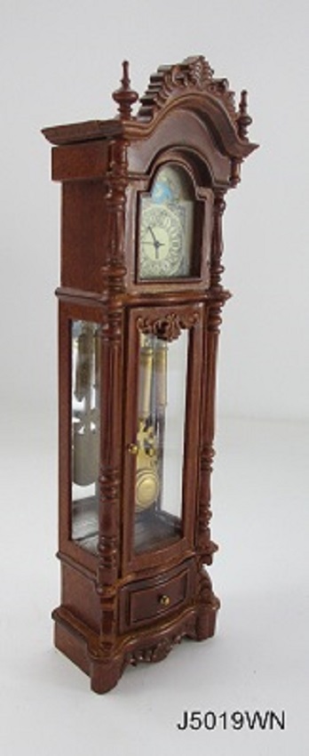 Chippendale Revival longcase Clock-Battery Operated-walnut