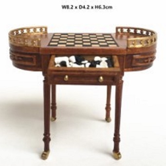 Chess Table with inlay chess board-walnut