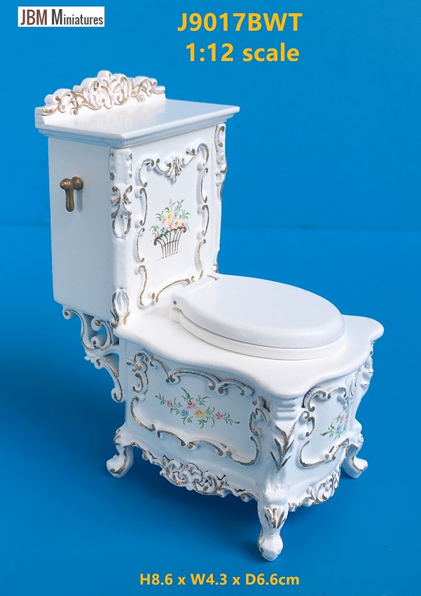 Toilet painted Baroque style-White