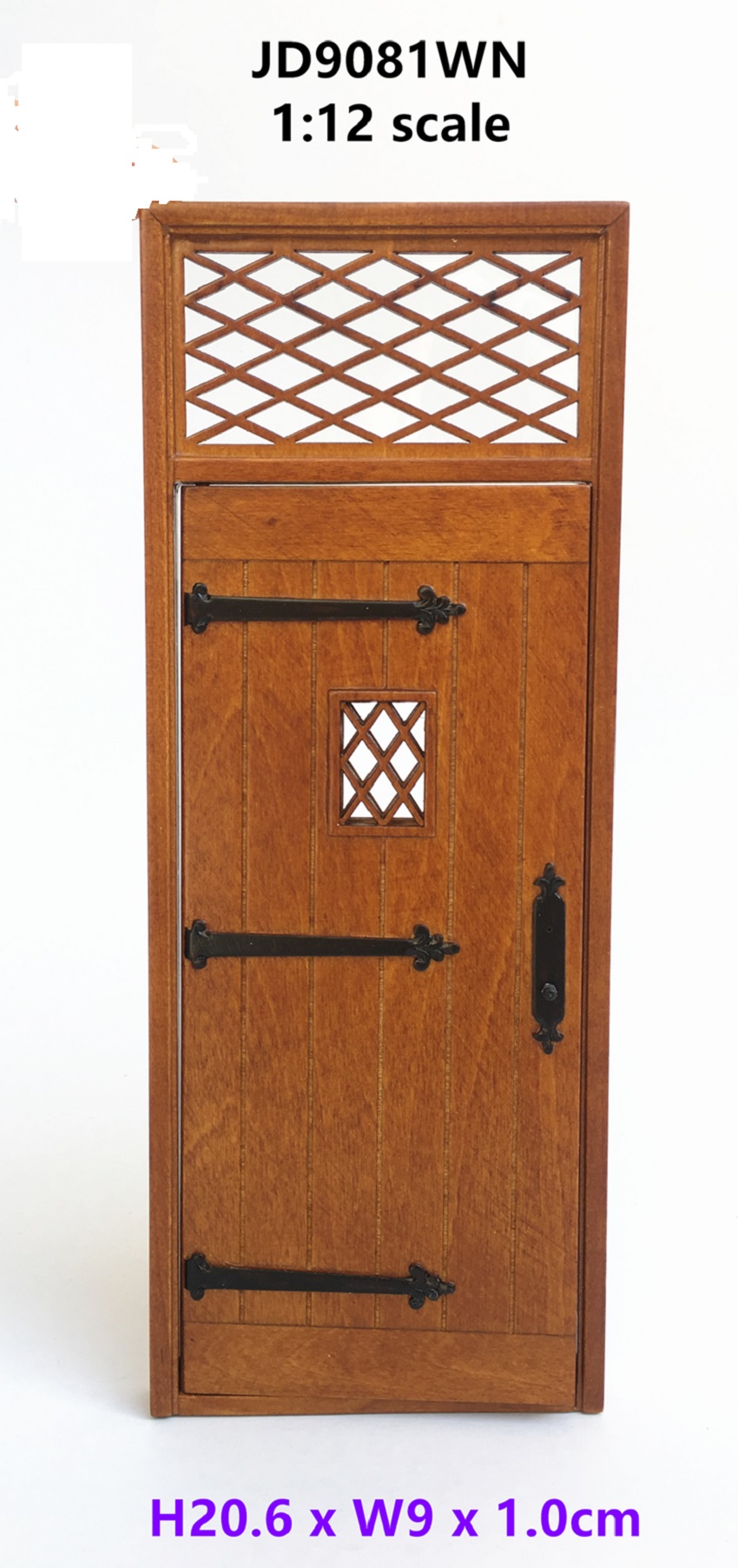 Small solid, cottage door, with black strap hinges
