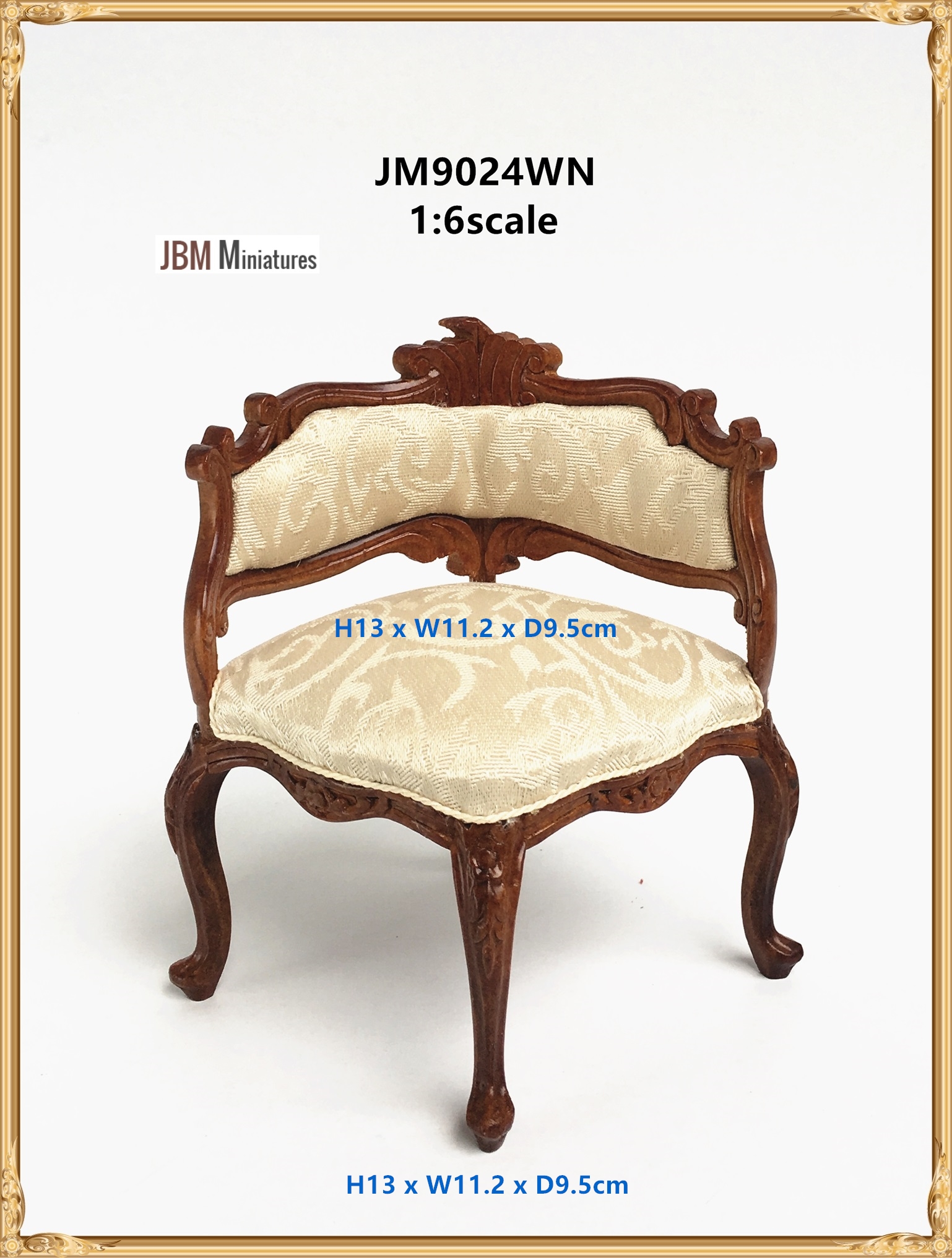 Victorian dressing table stool 1:6 scale-Walnut